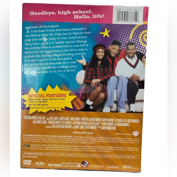 Classic Tv Show Will Smith The Fresh Prince of Bel-Air: Season 3 DVD Set - Picture 2 of 2